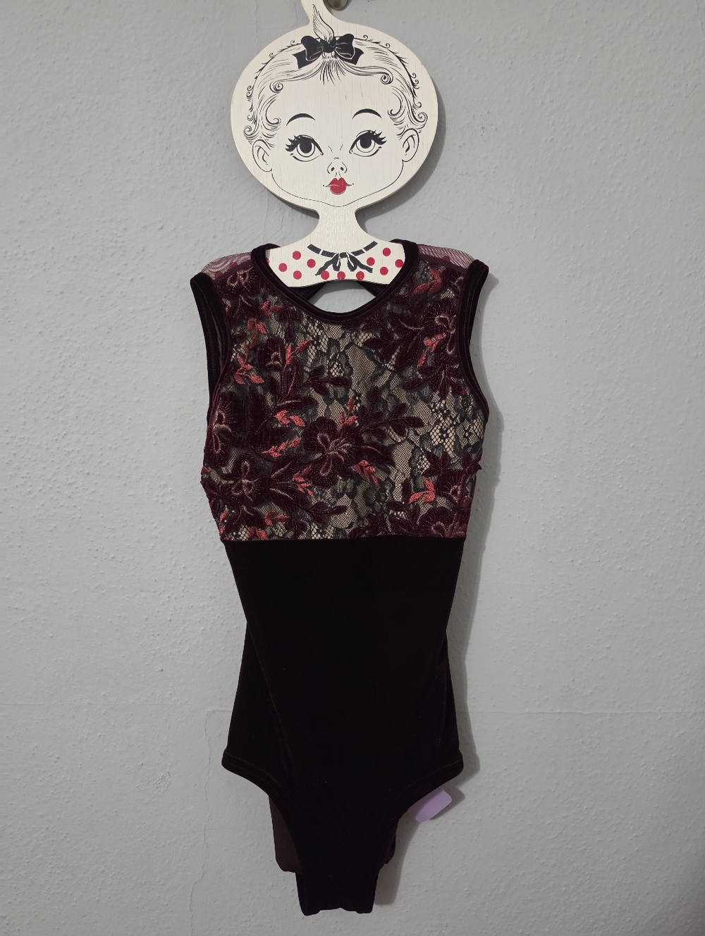 Details Dancewear Velvet Lace Leotard NWT Size MA